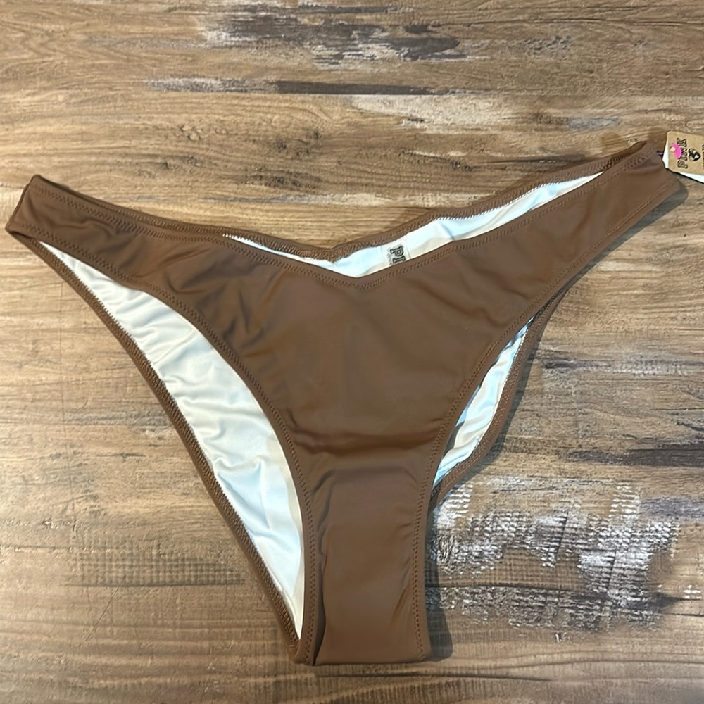 VICTORIA’S SECRET PINK V-FRONT ITSY BIKINI BOTTOM: BROWN: NEW WITH TAGS: SIZE XL